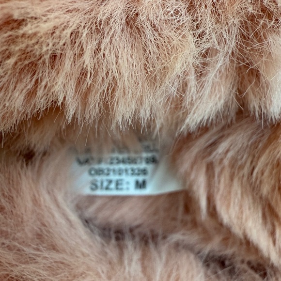 NWOT Anthropologie Maeve Faux-Fur Open-Toe Bow Slippers Pink Size Medium - Picture 7 of 7